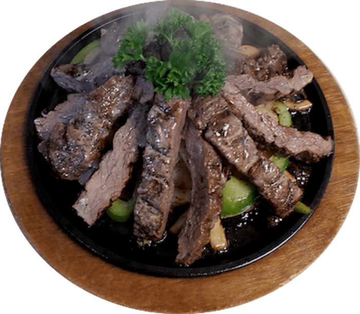 Sizzling Beef Steakon Hot Plate