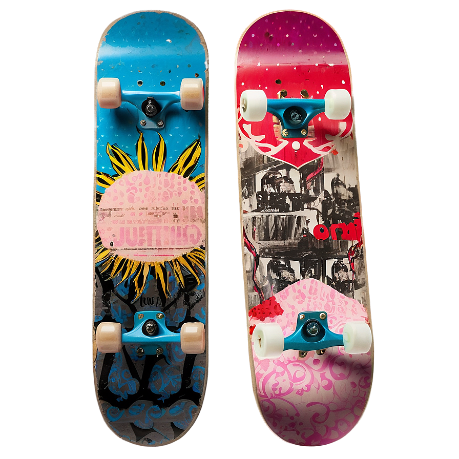 Skateboard Deck Collage Art Png 06282024