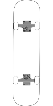 Skateboard Truckand Wheels Silhouette PNG with transparent background