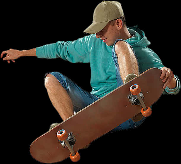 Skateboarderin Action Pose