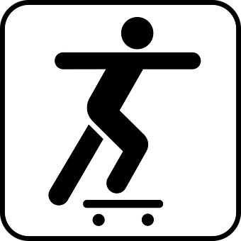 Skateboarding Pictogram PNG with transparent background