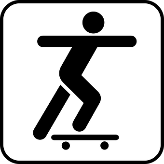 Skateboarding Pictogram PNG with transparent background