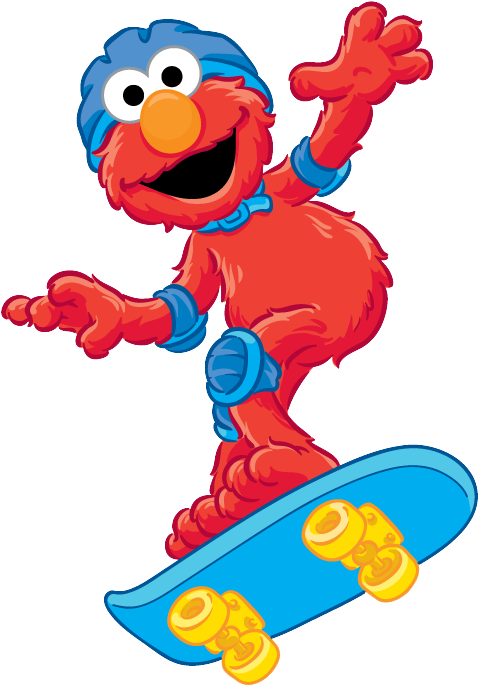 Skateboarding Red Muppet Character