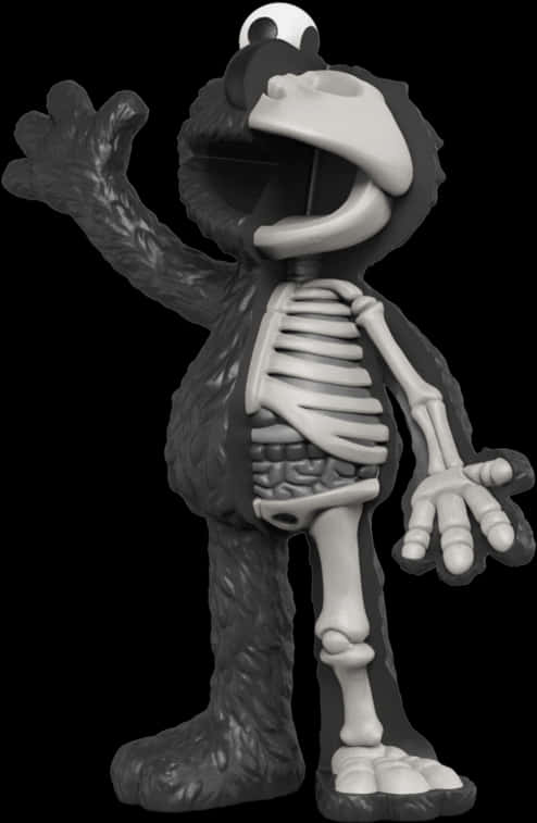 Skeletal Elmo Artwork PNG with transparent background