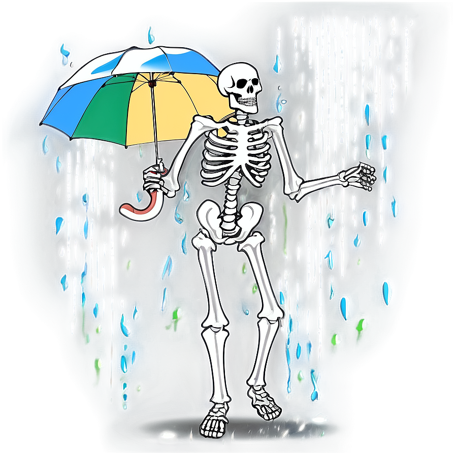 Skeleton Dancing In The Rain Png Rht