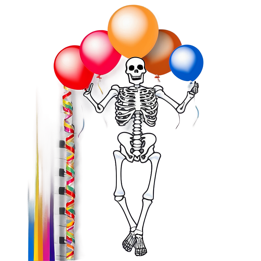 Skeleton Dancing With Balloons Png 60