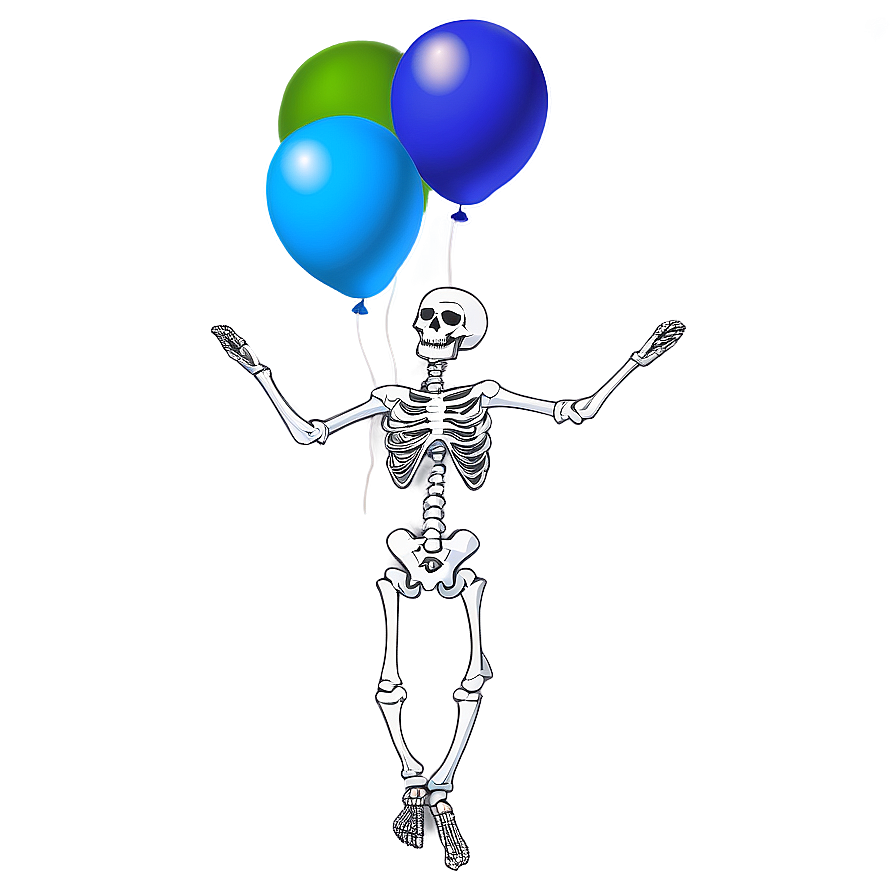 Skeleton Dancing With Balloons Png Jqx13