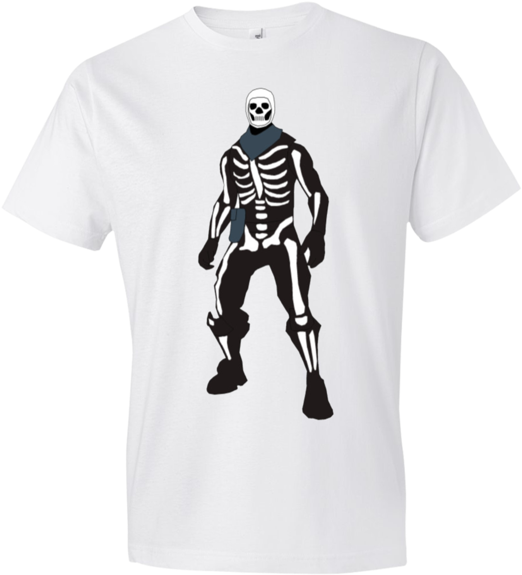 Skeleton Print White T Shirt Design