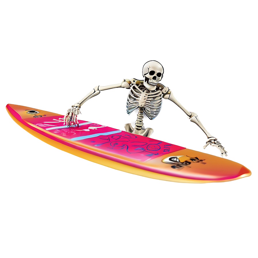 Skeleton Surfer Png 05032024