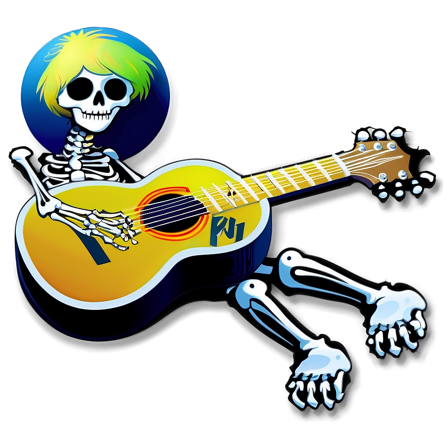 Skeleton With Guitar Png Gyk49