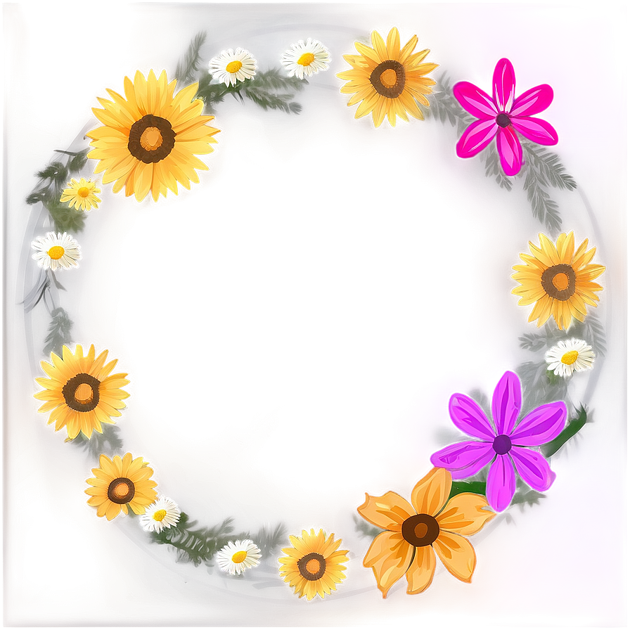 Sketch Flower Circle Png Xpd