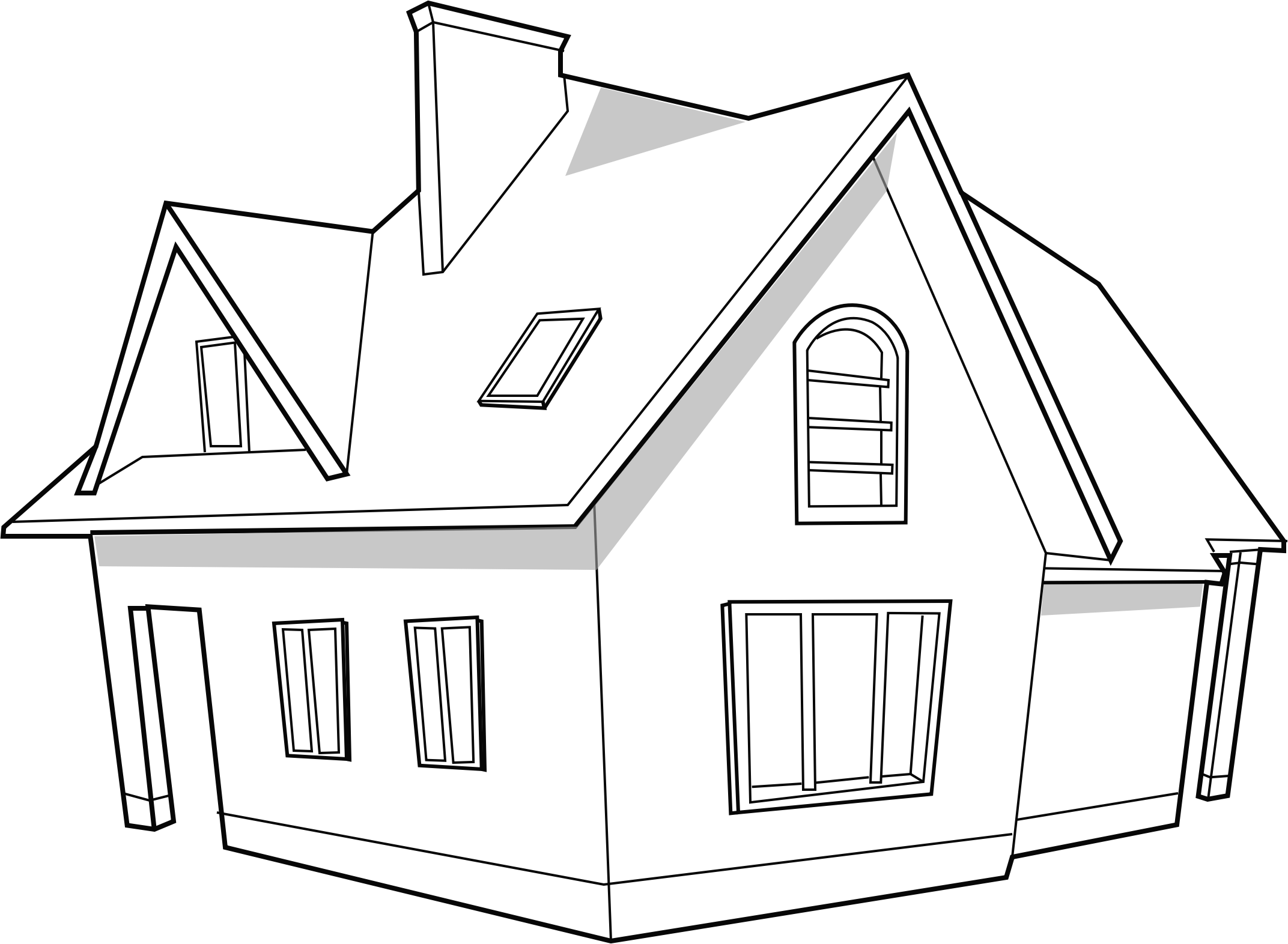 Sketchof Classic House Design PNG with transparent background