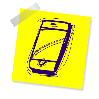 Sketchy Smartphone Illustration PNG with transparent background