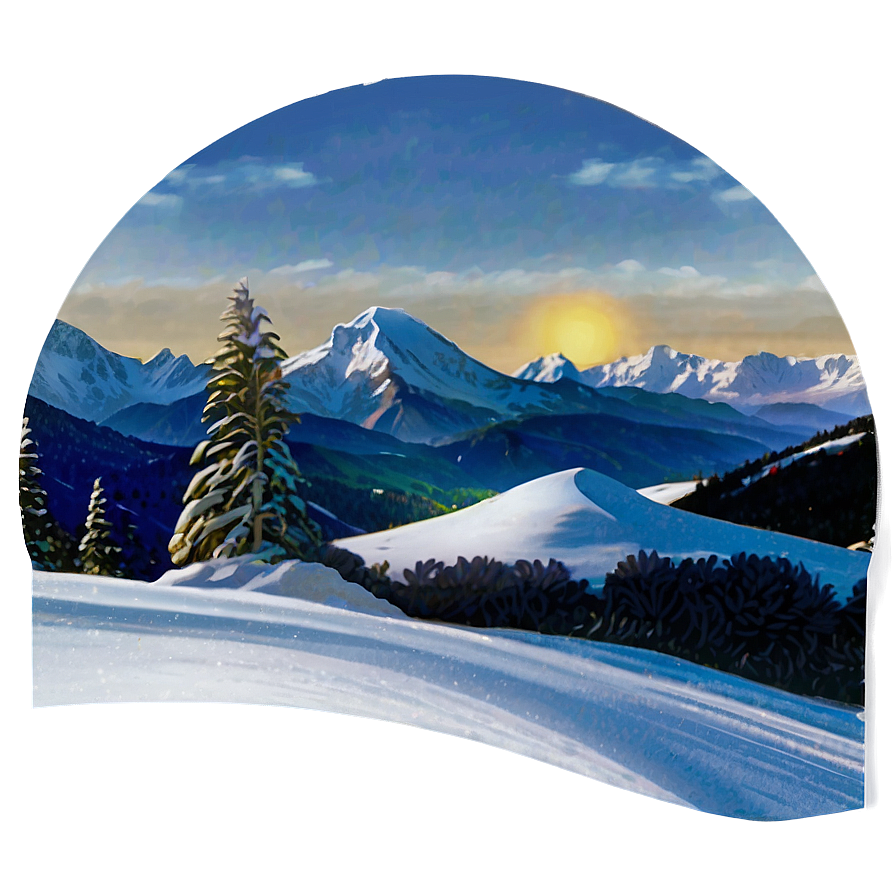 Ski Resort Snow Landscape Png Iwl47