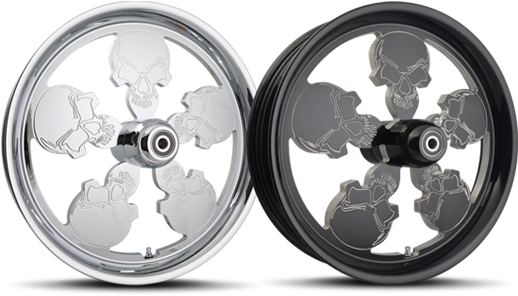 Skull Design Motorcycle Wheels