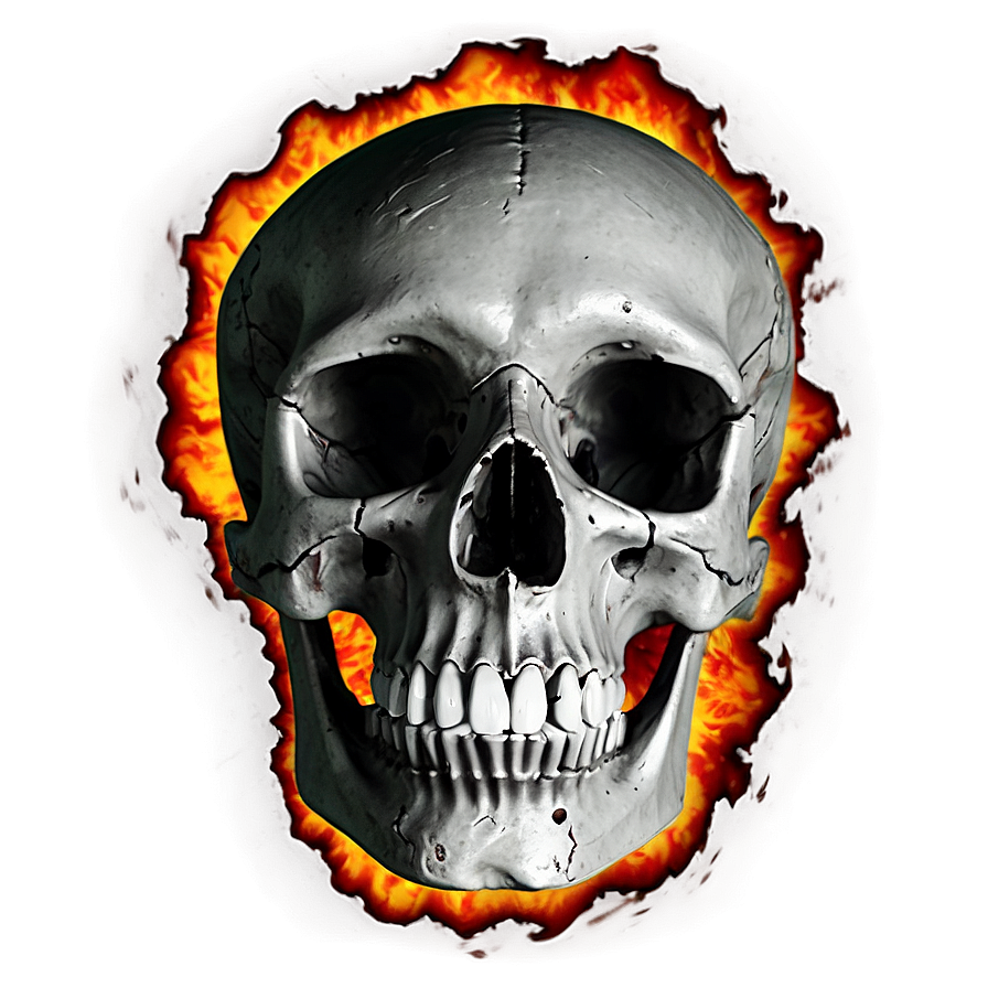 Skull Engulfed In Flames Png 06252024