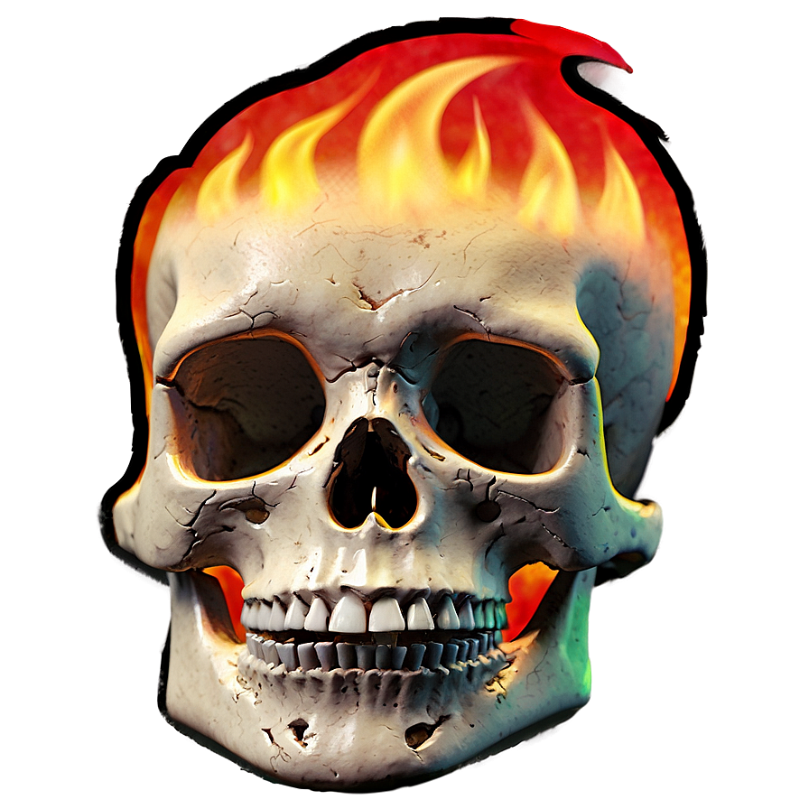 Skull In Blaze Png Hfd