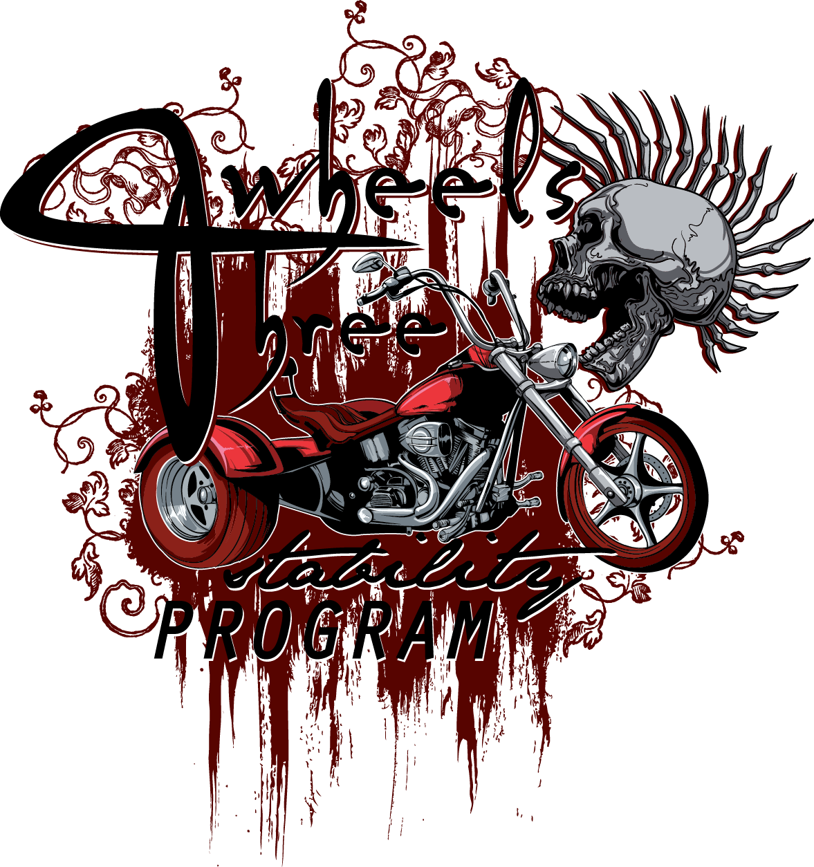 Skull Rider Motorcycle Tshirt Design