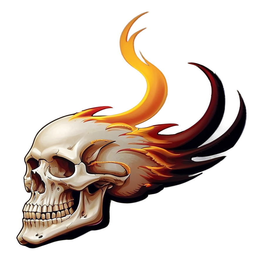 Skull With Flames Png Lgh4