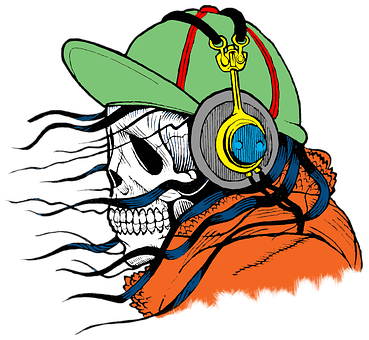 Skullin Hip Hop Attire PNG with transparent background