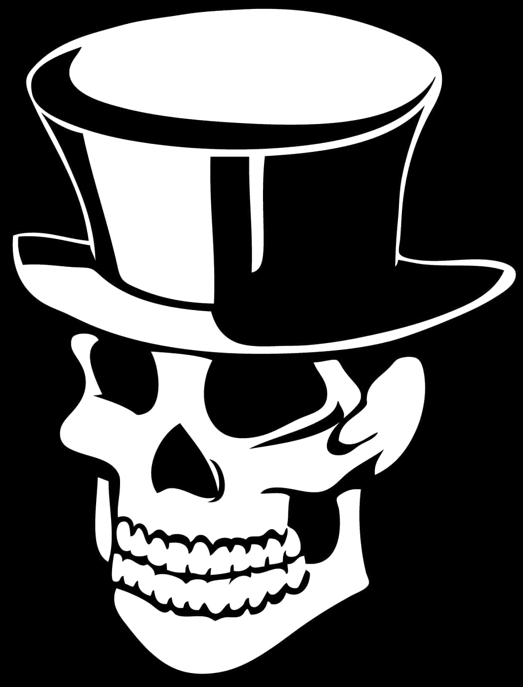 Skullin Top Hat Graphic