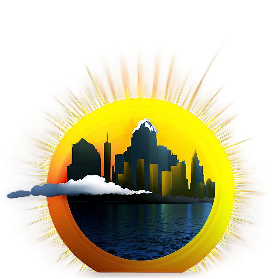 Skyline and Sun Rays PNG afg PNG with transparent background