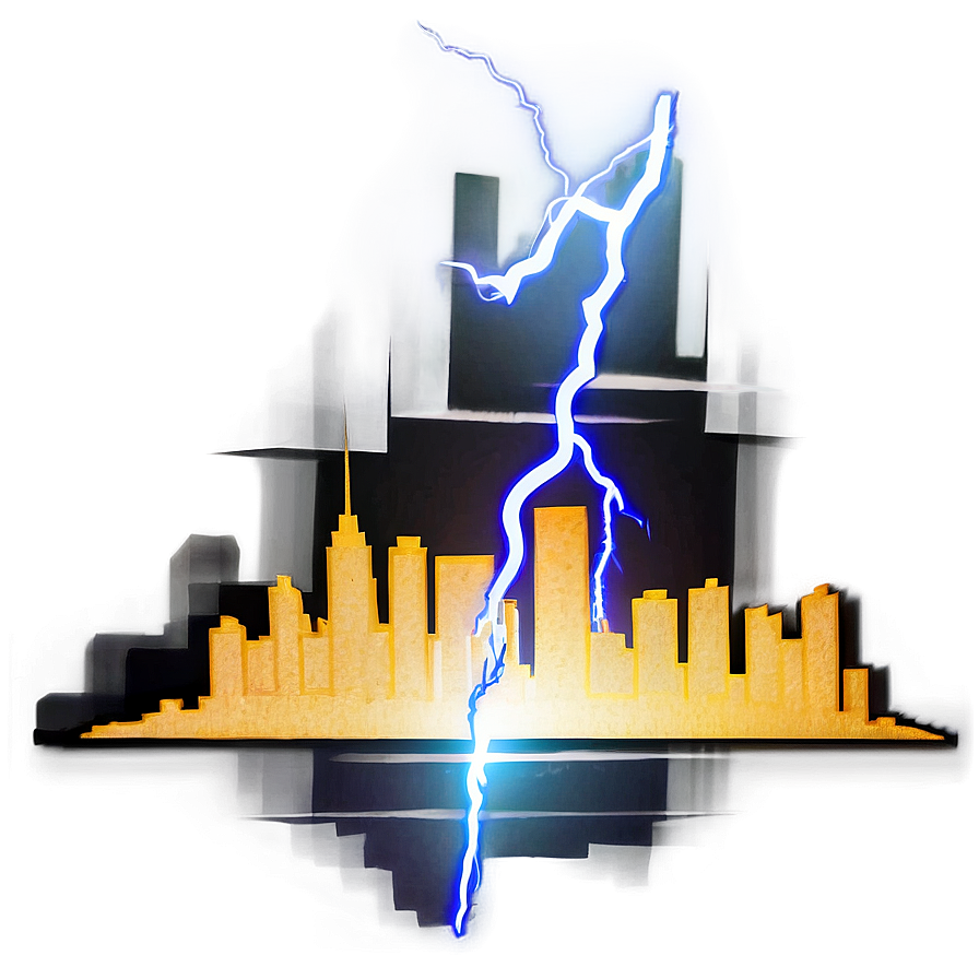 Skyline With Lightning Png Suf19