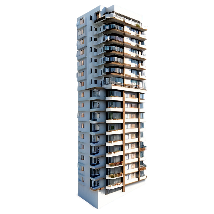 Skyscraper With Balconies Png Kex