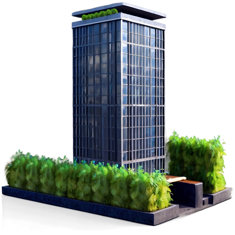 Skyscraper With Rooftop Garden Png 39