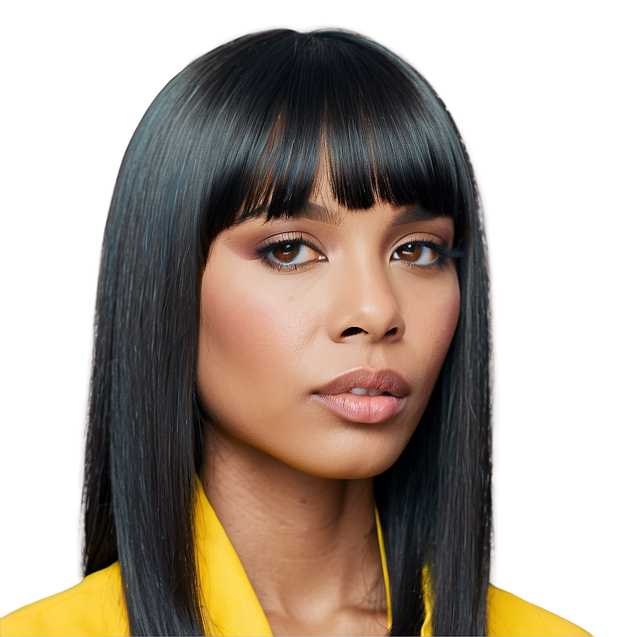 Sleek Bangs Hairstyle Png 05252024