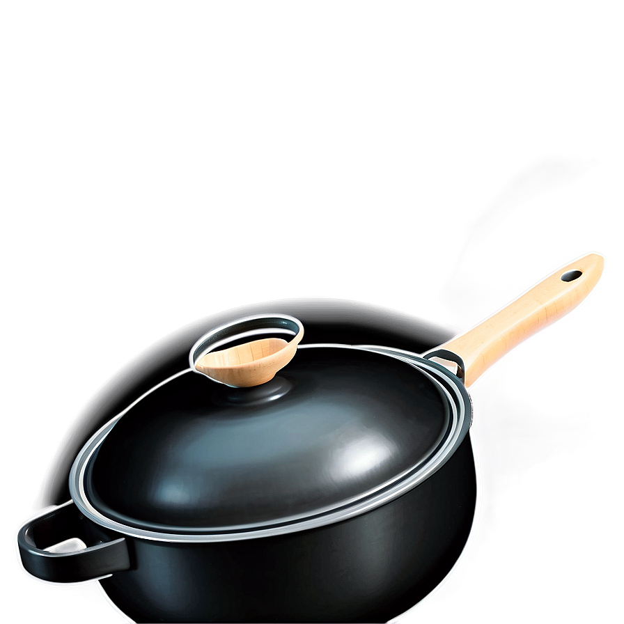 Sleek Black Cooking Pot Png 75