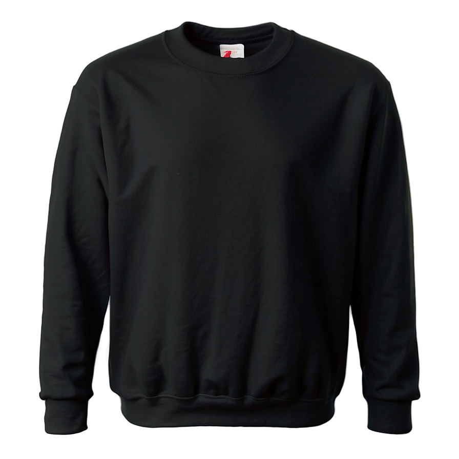 Sleek Black Crew Neck Sweatshirt Png Ydl