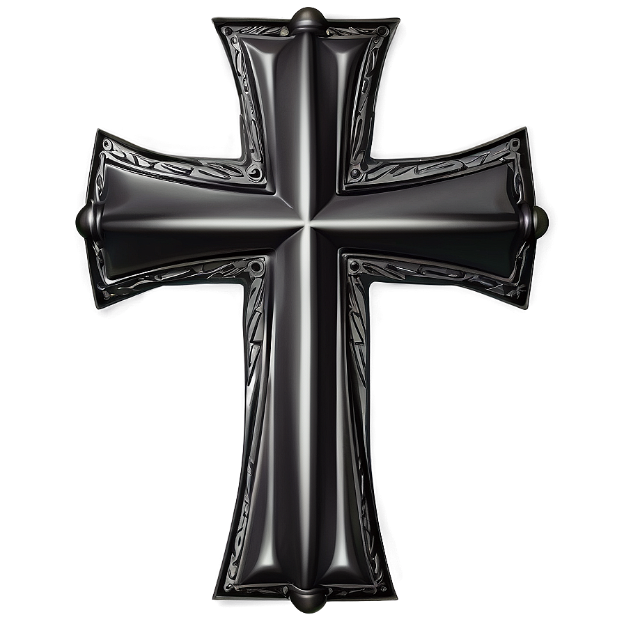 Sleek Black Cross Design Png Unl