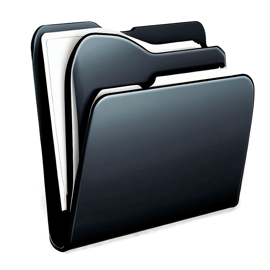 Sleek Black Folder Graphic PNG fth66 PNG image with a transparent background, free high-resolution download