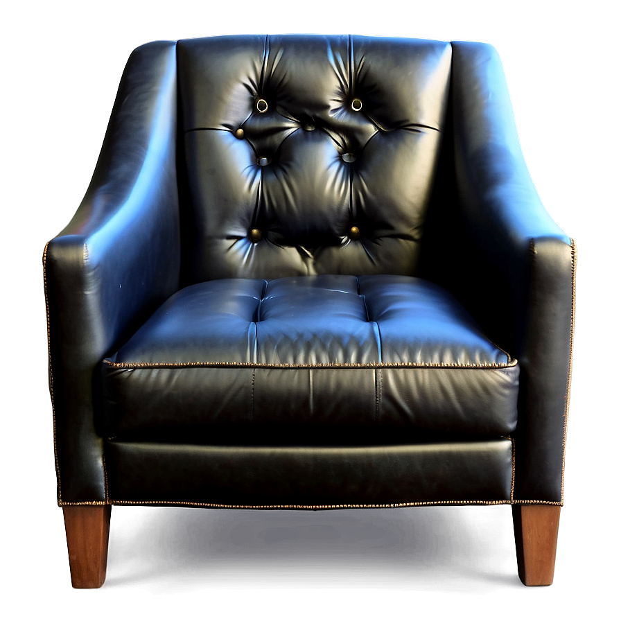 Sleek Black Leather Armchair Png Kok80