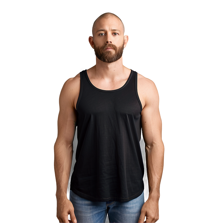 Sleek Black Tank Top Png 06282024