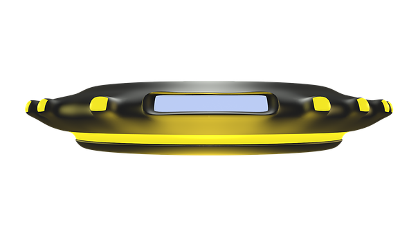 Sleek Black U F O Design PNG with transparent background
