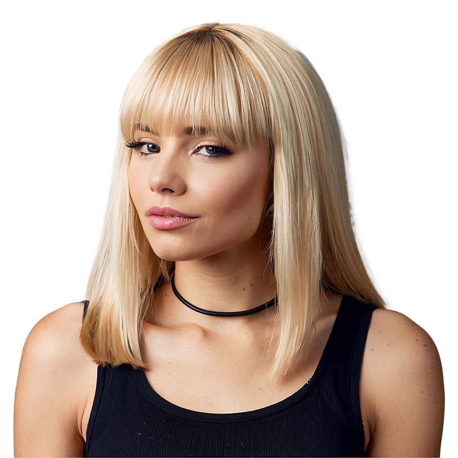 Sleek Blonde Bangs Design Png Juf