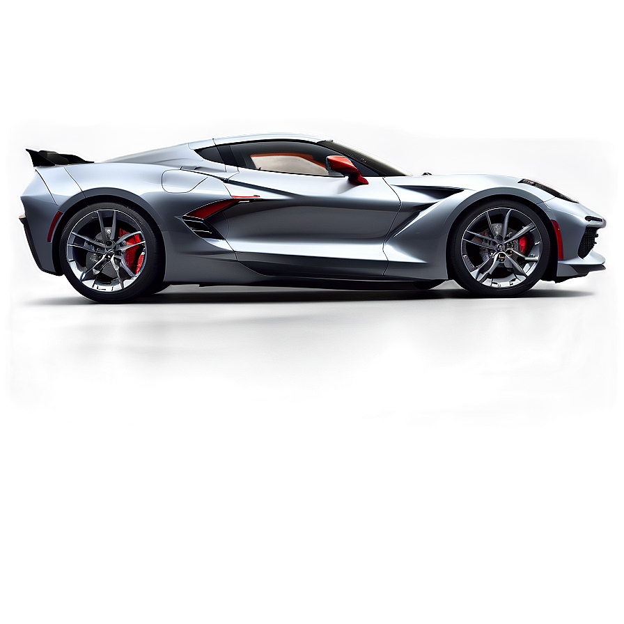 Sleek Corvette C8 Side View Png 27