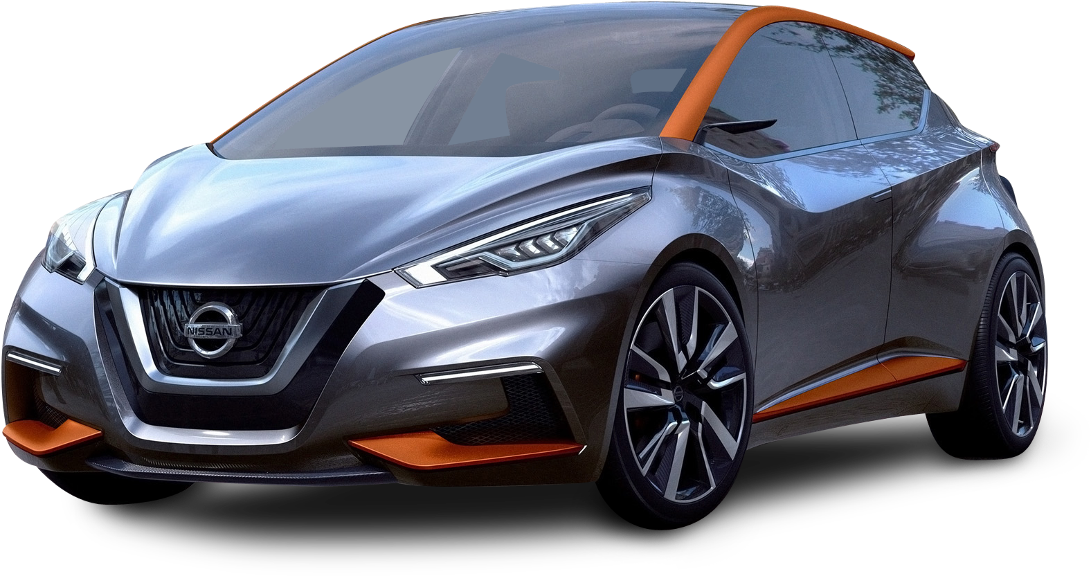 Sleek Gray Sports Car Concept PNG with transparent background