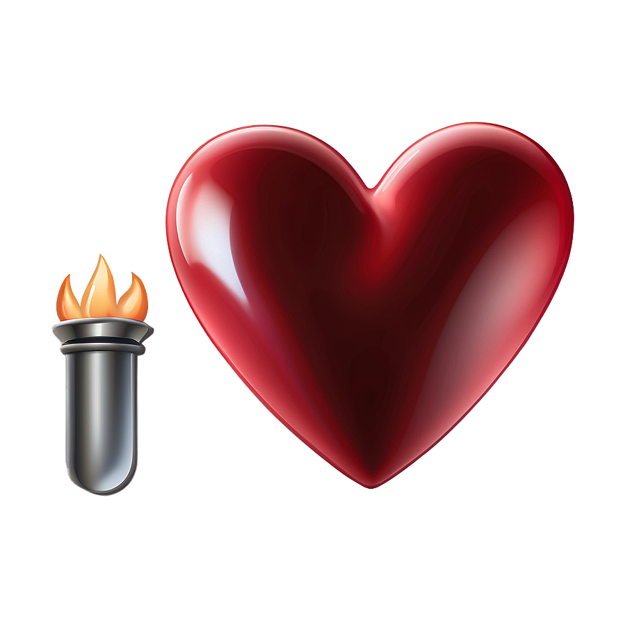 Sleek Red Heart Emoji Png Qqo20