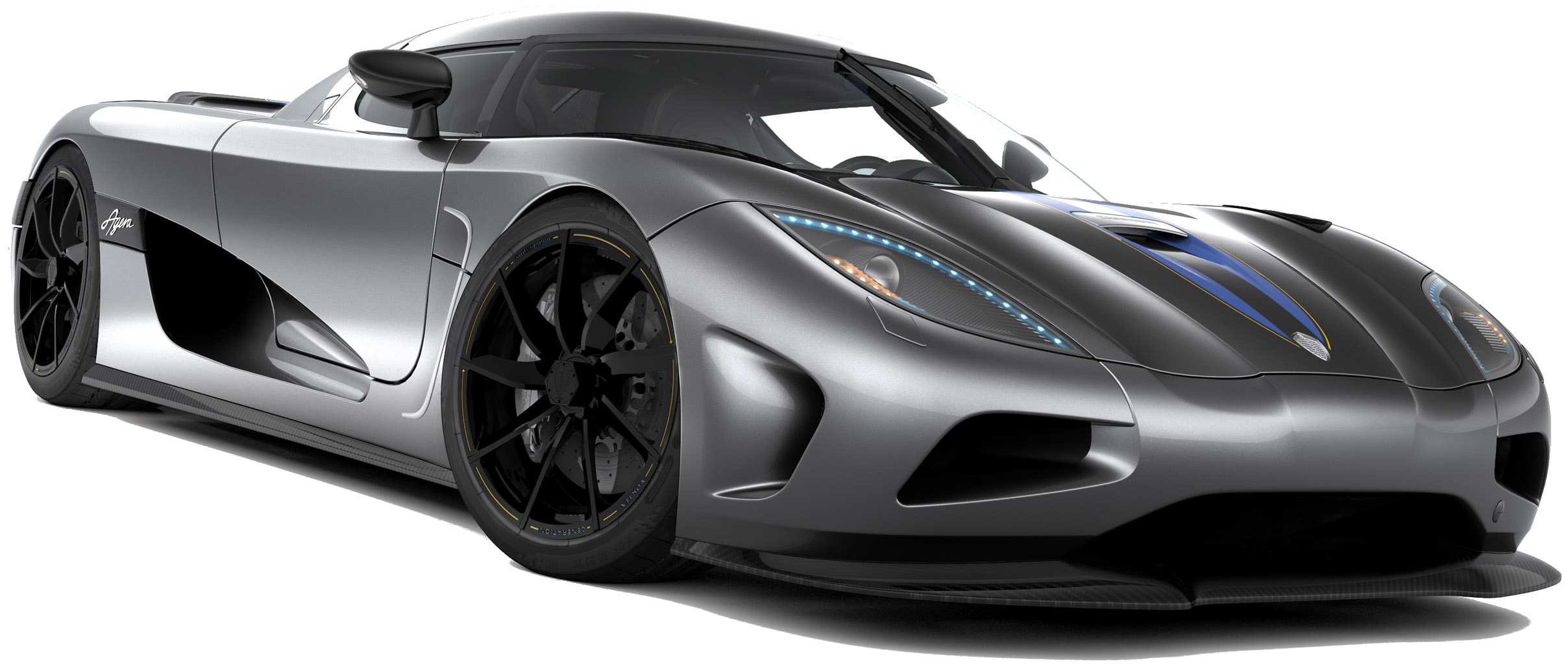 Sleek Supercar Profile View PNG with transparent background
