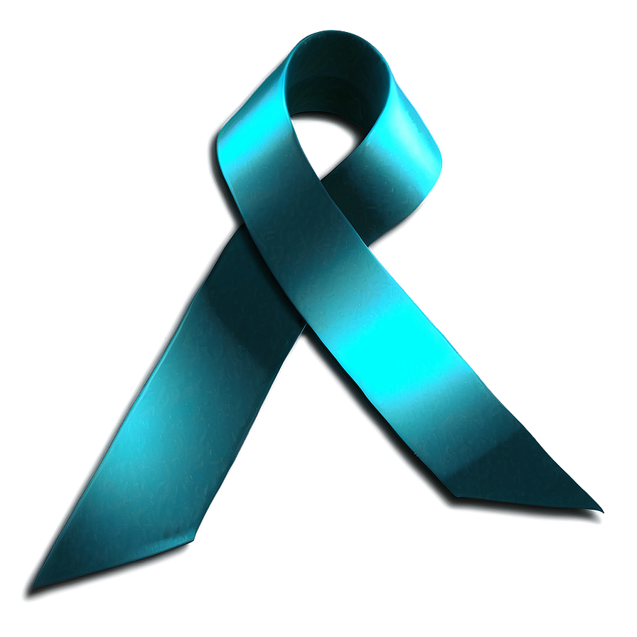 Sleek Teal Ribbon Design Png 52