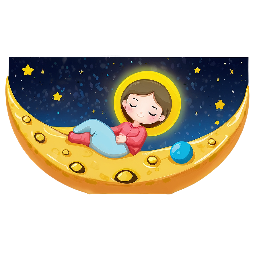 Sleep on Moon PNG sxk PNG with transparent background