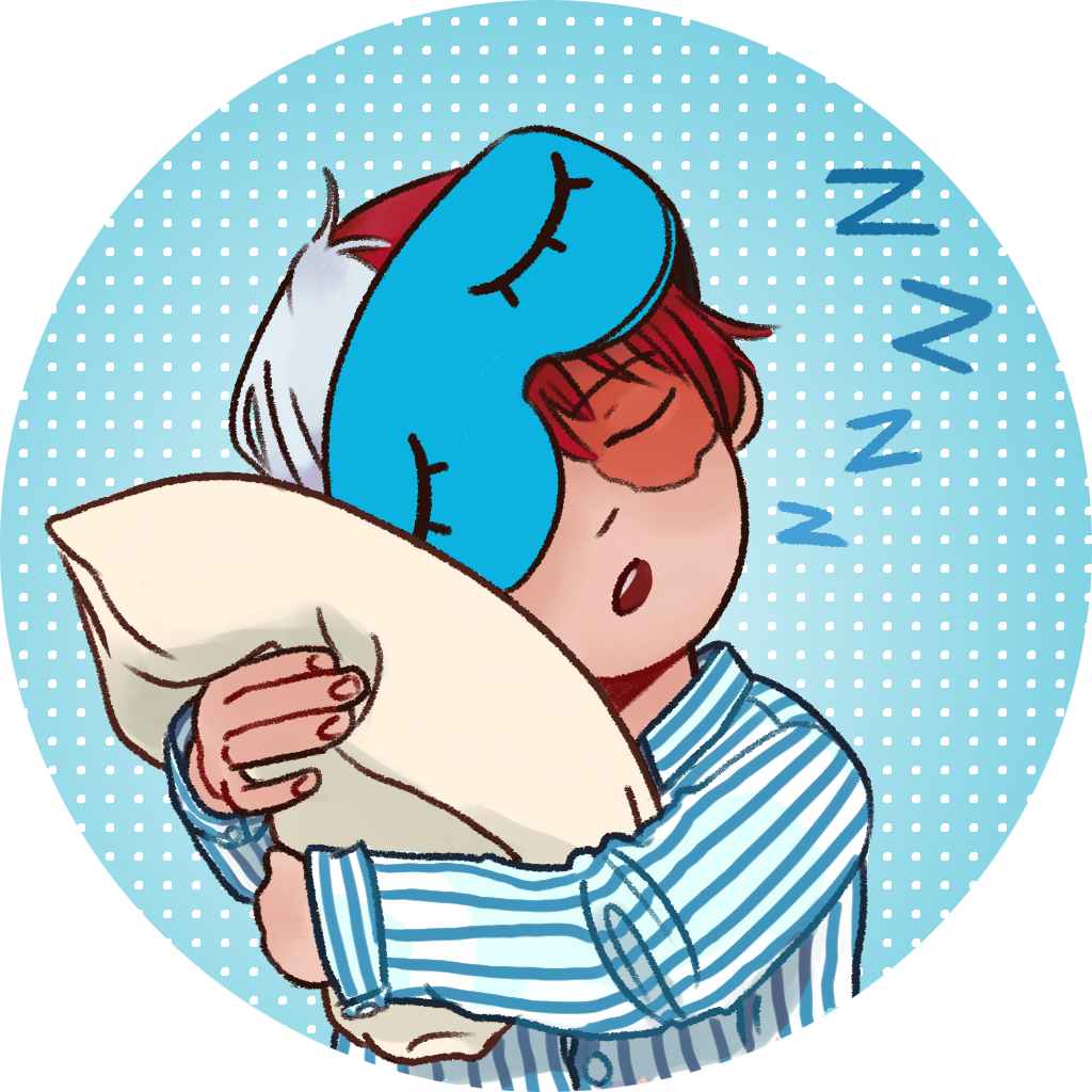 Sleeping Animated Characterwith Sleep Mask