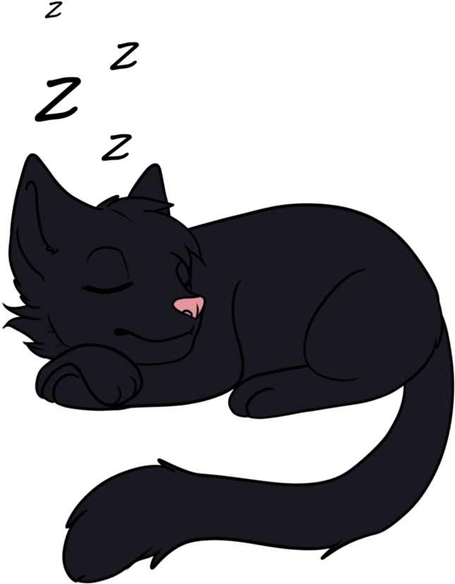 Sleeping Cat Png - Cartoon Sleeping Black Cat, Transparent Png PNG with transparent background