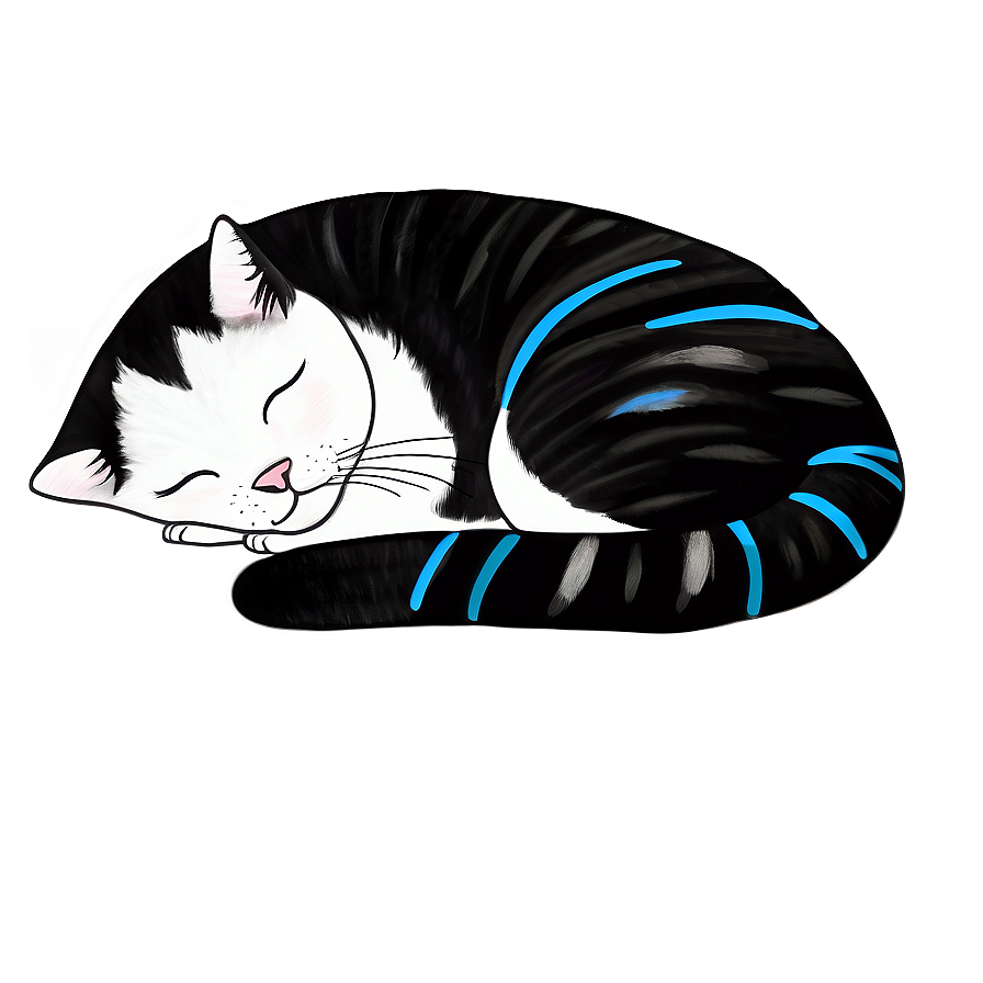 Sleeping Cat Art Png D