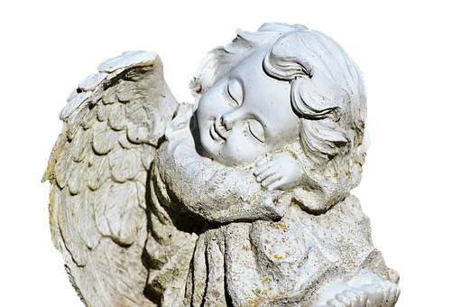 Sleeping Cherub Statue PNG with transparent background