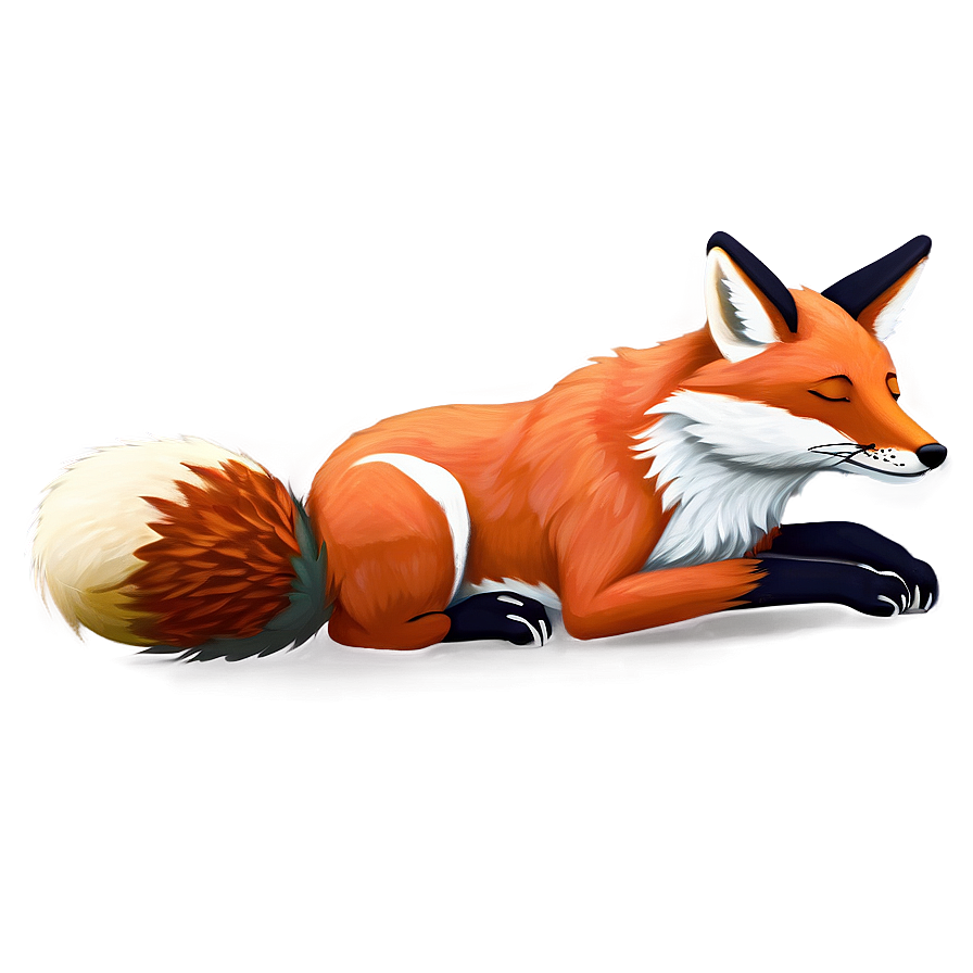 Sleeping Fox Art Png Wmi14