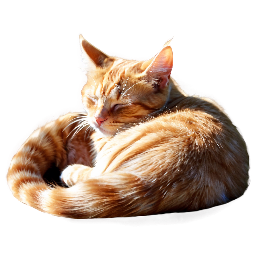 Sleeping Ginger Cat Png 05232024